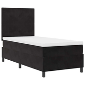 vidaXL vidaXL Posteljna podlaga z vzmetnico – črna, 90x200 cm, žamet, (22053021)