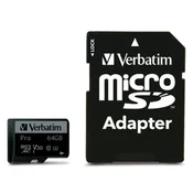 1 to 3 Verbatim Microsd Kartica 64Gb U3 Za Telefone Z Adapterjem In Hitrim Polnjenjem