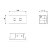 ELEKTRO SMART ELEKTRO SMART modul 1/2 za EURO uticnicu, sivi ES-86-2PIN-GY