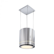 Klarstein Tron Ambience, otočni digestor, O 38 cm, recirkulacija 540 m3 / h, LED, nerjaveče jeklo (CGCH2-TronAm-SS)