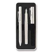 Faber-Castell Grip Edition 2010, beli komplet nalivnega in krogličnega peresa