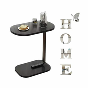 HOME & MARKER Prenosna mizica za kavo, Klubska mizica, nočna omarica, okrasna mizica DESKICA črna + 3D stenska zrcalna nalepka HOMEWALL | DESKHOMEBLACK