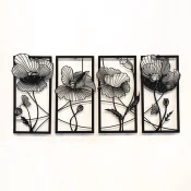 Wallxpert APT573LS Zidna dekoracija Blossom, 135x63cm, Crna