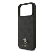 iPhone 18 Pro Max / 17 Pro Max GUESS 4G SMALL CLASSIC LOGO MAGSAFE silikonska maska za telefon – otporna na udarce, MagSafe, CRNA