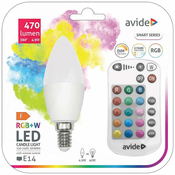 Avide Pametna sijalica, LED 4.9W, E14, RGB+W, 2700K, daljinski - Smart LED Candle 4.9W 19367