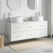 vidaXL Komplet pohištva za kopalnico 3 kos Bela 49,5 x 44,5 x 66 cm