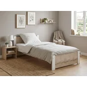 Postelja IKAROS 80 x 200 cm, bela/dub sonoma Posteljno dno: Z lamelno posteljno dno, Vzmetnica: Vzmetnica Deluxe 10 cm
