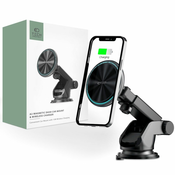 AVTO NOSILEC Z BREZŽIČNIM POLNJENJEM TECH-PROTECT A2 MAGNETIC MAGSAFE DASH CAR MOUNT WIRELESS CHARGER 15W BLACK