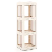 COSTWAY 3-stopenjska vrtljiva modularna knjižna omara bela, (5000163305)
