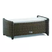 Domus Ventures Domus Ventures Luxor vrtna klubska mizica iz ratana s steklom 122x62 cm