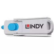 Lindy 40320 blokator priključka Blokator priključka + ključ HDMI Plavo, Sivo Akrilonitril butadien stiren (ABS) 1 kom
