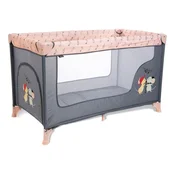 BBO Prenosivi krevetac za bebe Dream&Play, 1 nivo, Sivo-roze