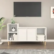 VIDAXL TV omarica bela 100x35x55 cm inženirski les