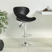 Vidaxl vidaXL Barski stol, oblazinjen iz črnega umetnega usnja