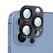 Premium zaščita za zadnjo kamero iz aluminija za iPhone 13 Pro/13 Pro Max - črna