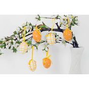 eoshop jajce oranžna plastika 5 cm, okras za obešanje, cena za komplet 6 kosov VEL5034