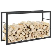 Stalak za drva crni 110x30x61 cm celik