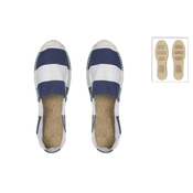 HERSIG Ženske espadrile sa prugama JUTE WIDE NAVY STRIPES teget-bele