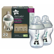 Set bocica Tommee Tippee - Easi Vent, 260 ml, panda, 2 komada