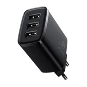 BASEUS COMPACT glavni punjac s 3 USB prikljucka, 17 W, brzo punjenje, CRN CCXJ020101