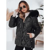 Kurtka damska zimowa LUMORE pikowana z kapturem khaki Dstreet TY5011