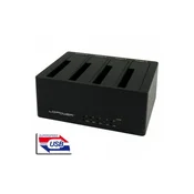 LC POWER HDD D. Station 4-bay LC-DOCK-U3-4B 4xSSD/HDD, Black, USB 3.0/eSATA