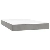 Vidaxl Vzmetnica z žepkasto vzmetjo srednje trdote svetlo siva 120x220x20 cm žamet