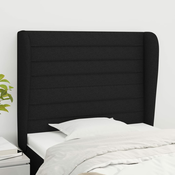 Vidaxl vidaXL Vzglavnik s krilci črne barve 83x23x118/128 cm blago
