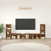 Set TV komoda Zidne 4 pcs Staro drvo 37 x 35 x 107 cm