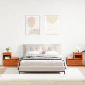 vidaXL Nočna omarica s predalom 2 pcs Voščeno rjava 60 x 34 x 51 cm