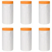 Vidaxl Prašna prevleka z lepilnim trakom 6 szt. 140 x 3300 cm HDPE