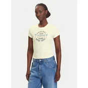 Tommy Jeans Majica DW0DW21421 Kremna Slim Fit