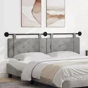 vidaXL Visoki naslon za glavo Svetlo siva 170 x 55 x 5 cm Žamet