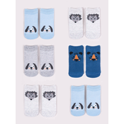 Yoclub Kidss Boys Ankle Thin Cotton Socks Patterns Colours 6-pack SKS-0072C-AA00