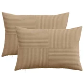 vidaXL Prevleka za blazino 2 pcs ALMELO Rjava 30 x 50 cm korduroy