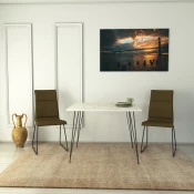 Hanah home Trpezarijski sto Sandalf Square 90x75x90cm Crno-Beli