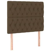 Vidaxl Vzglavje postelje temno rjavo 90x7x118/128 cm blago