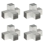 Vidaxl vidaXL X-oblikovane spojke, 4 kosi, pocinkana kovina, 91 x 91 mm