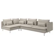 SÖDERHAMN Ugaona sofa, 4-sed, bez stranice/Fridtuna svetlobež