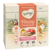 Ekonomicno pakiranje Feringa Vitality Creamy Snacks - Losos s piletinom (48 x 10 g)