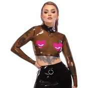 LateX Latex Crop Top with Long Sleeves 2901374 Smoky Transparent L