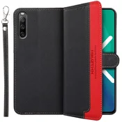 GS Preklopni ovitek za Sony Xperia 10 IV, RFID ovitek KHAZNEH, črn
