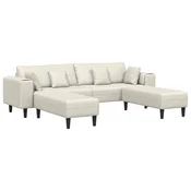 Sofa 3 pcs Krema 250 x 188 x 76 cm Baršun