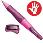 Pritisna olovka, 3,15 mm, za desnoruke, s besplatnim oštračem, STABILO EasyErgo Start, ružičasta B-46870-5