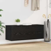 vidaXL Omara za čevlje Črni hrast 100 x 35 x 38 cm Konstruiran les