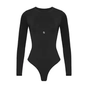GOD SAVE QUEENS Bodi Second Skin Long Sleeve Crew-Neck Bodysuit črna