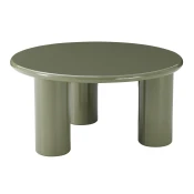 Klubska mizica Burleson 332 Sijaj zelena, 40cm, MDF plošča, Okrogla