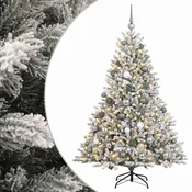 Vidaxl Umetna božična jelka z bučko 180 cm 300 LED Toplo bela