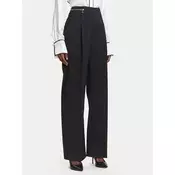 KARL LAGERFELD Hlače iz tkanine A3W10099 Črna Straight Fit