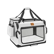 Tresko Prevozna škatla za pse in mačke 70x52x52 cm Svetlo siva